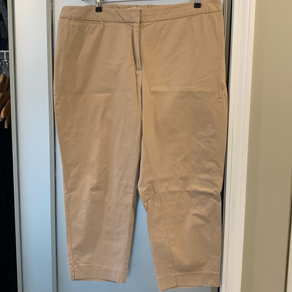 Talbots cropped tan ankle pants